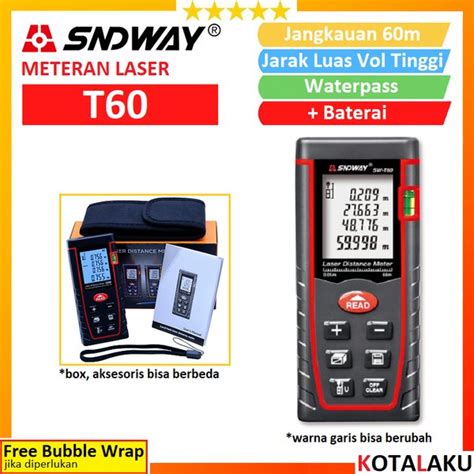 Jual Sndway SW T60 Meteran Laser 60m Alat Ukur Jarak Digital Sndway Di