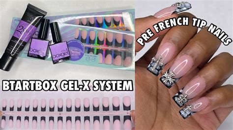 Btartbox In Soft Gel Nails Easy Pre Made Black French Tip Design