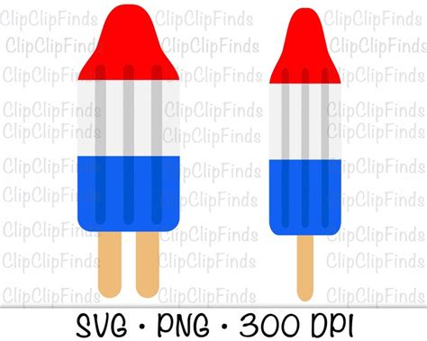 Rocket Popsicle Red White And Blue Rocket July 4th Patriotic Etsy Uk