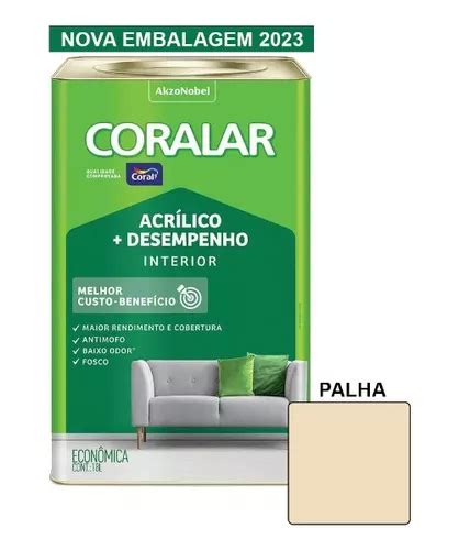 Tinta Acr Lica Coralar Antimofo Fosco Interior Lts Palha