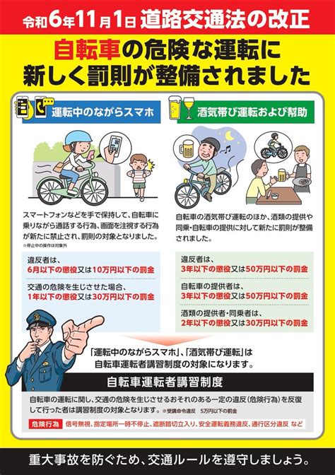 Offの雑記 Offs Miscellaneous Notes 【自転車危険運転罰則強化】2024年11月1日から強化！場合によっては前科付きに