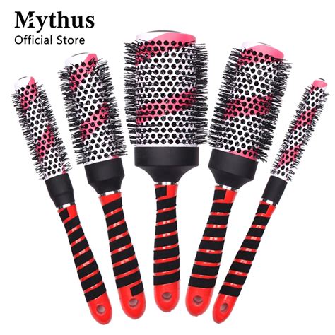 Mythus High Quality Hairdressing Round Comb Nano Thermal Hair Ceramic