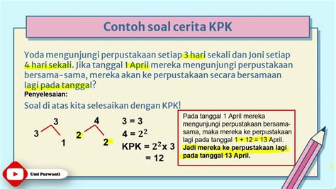 Soal Cerita Kpk Ii Matematika Kelas Youtube