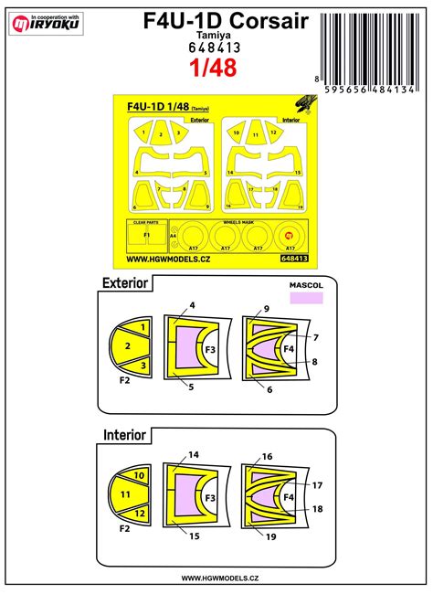 F4u 1d Double Sided Canopy Mask For Tamiya