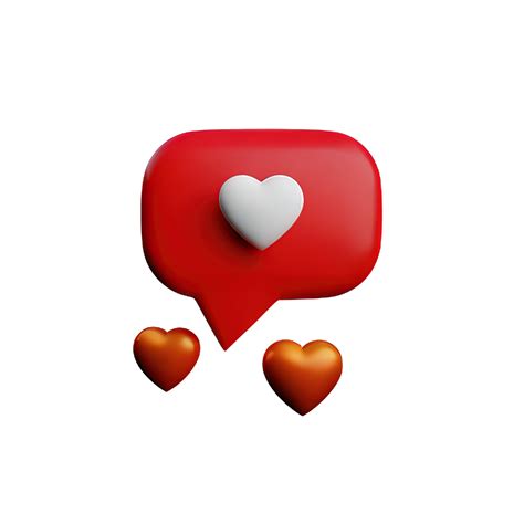 3D Social Media Notification Love Like Heart Icon 26552237 PNG