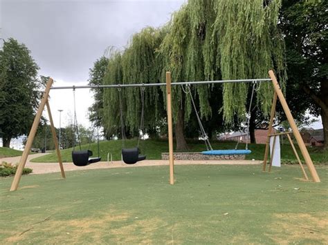 Timber Effect Steel Framed Swing For Park Refurbishment Massey