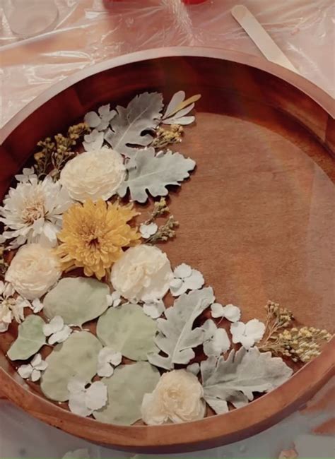 Resin Wedding Flower Serving Tray Diy Resin Flowers Dried Flowers