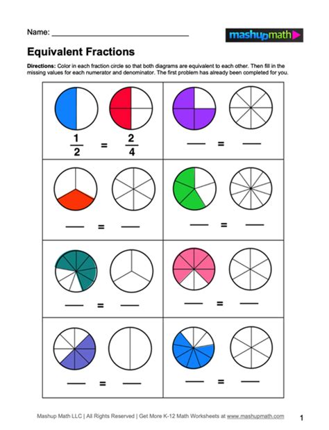 Free 3rd Grade Equivalent Fractions Worksheets Pdfs Brighterly Worksheets Library