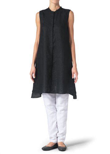 Vivid Linen Sleeveless A Line Long Tunic Womens Fashion