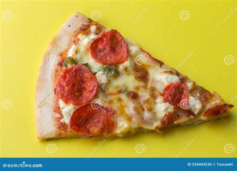 Slice Of Fresh Italian Classic Original Pepperoni Pizza Isolated On