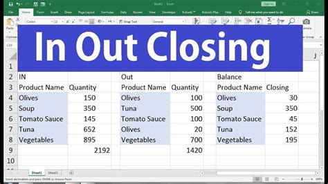 How To Maintain Stock In Excel Sheet Format Youtube