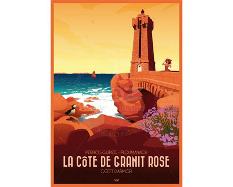 Affiche DOZ La Côte de Granit Rose Bretagne