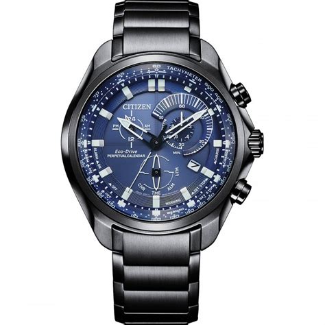 Citizen Men S Eco Drive Perpetual Calendar 43mm Watch Blue Dial