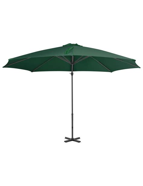 Parasol En Porte Faux Et Poteau En Aluminium Cm Vert Jardinao