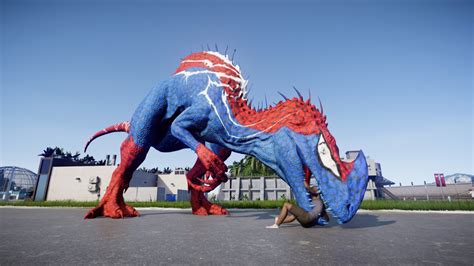 New Indominus Rex Spiderman Fight With Chomper Dracodentitan Indoraptor Red Hulk Indominus