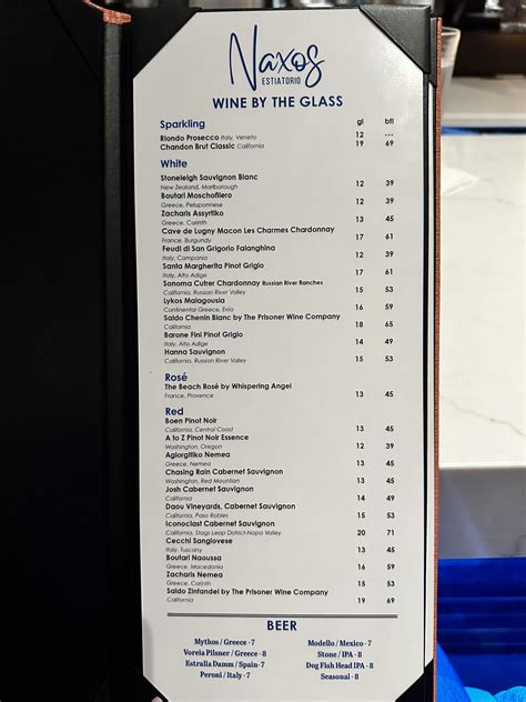 Menu for Naxos Estiatorio, Woodland Park, NJ - Restaurantji