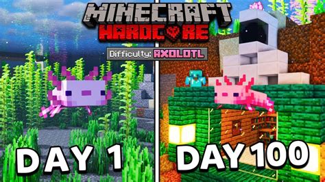 I Survived Days As An Axolotl In Hardcore Minecraft Minecraft