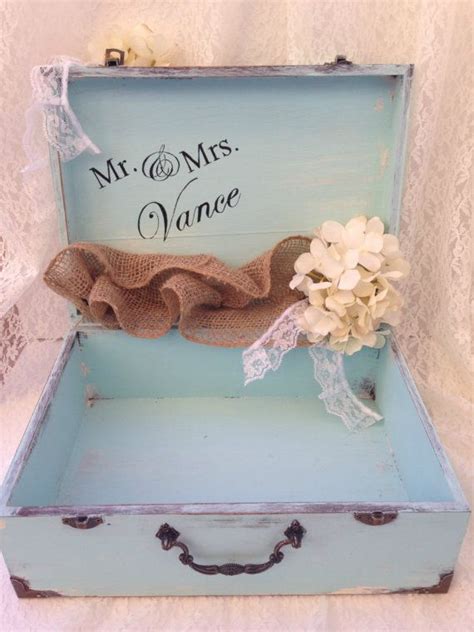 Shabby Chic Wedding Card Holder Wedding Card Trunk Personalized