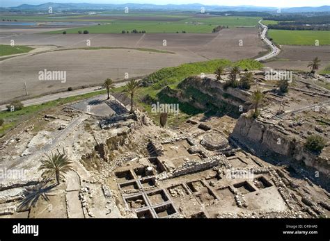 Fotografía Aérea De Las Ruinas De Tel Megido En El Valle De Jezreel