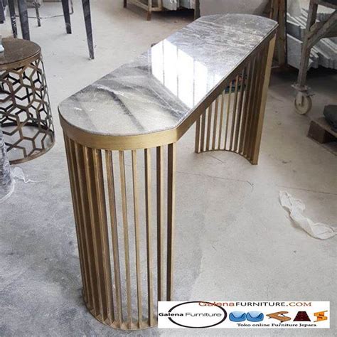 Meja Konsul Marmer Stainless Gold Harga Termurah