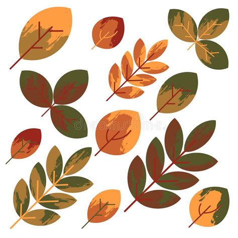 Colorful Autumn Leaves Set Stock Vector Illustration Of Plant 188158630