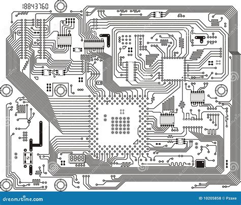 Electronic Modern Circuit Board Vector Background Stock Vector