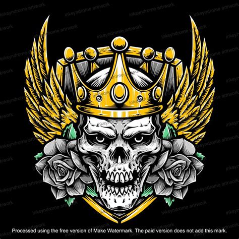 Skull King Gold Wings Shield Stock Vector Royalty Free 2316696685