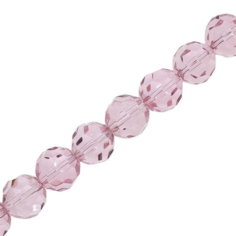 Faceted Glass 12mm Round Pink Craft Hobby Jewellery Supplies