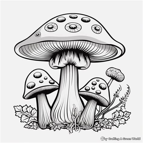 Aesthetic Mushroom Coloring Pages Free Printable