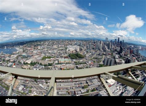 Birds Eye View Of The City Of Seattle Washington Stock Photo Alamy