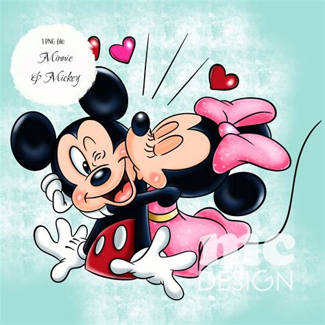 Minnie and Mickey Kiss PNG File Happy Valentine's Day Minnie Mickey ...