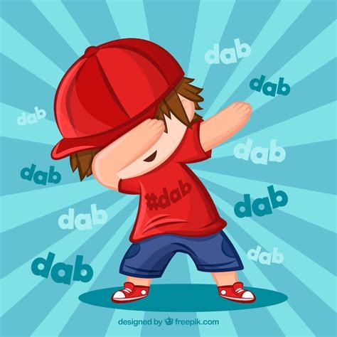 Kid Doing Dabbing Movement Free Vector