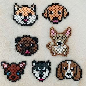 Kawaii Cat Bit Pixel Perler Beads Art Can Be Fridge Magnet Keychain