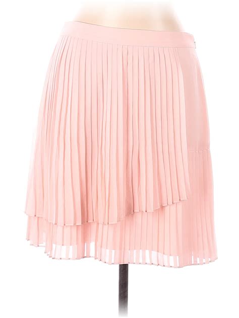 Vince Camuto 100 Polyester Solid Pink Orange Casual Skirt Size 10 67