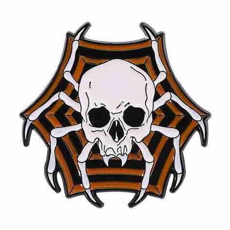 Halloween Spider Skull Enamel Pin Distinct Pins