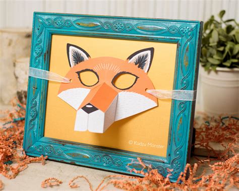 Printable Paper Fox Mask Diy Fox Halloween Photo Prop Woodland Etsy