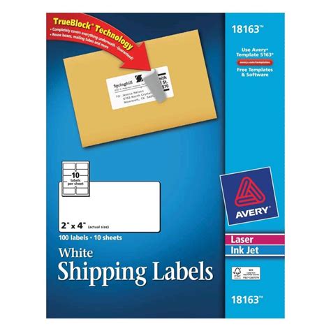 Avery White Shipping Labels 2″ x 4″ (18163) – Office Systems Aruba