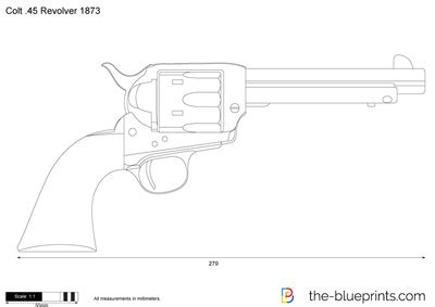 The-Blueprints.com - Vector Drawing - Colt .45 Revolver 1873