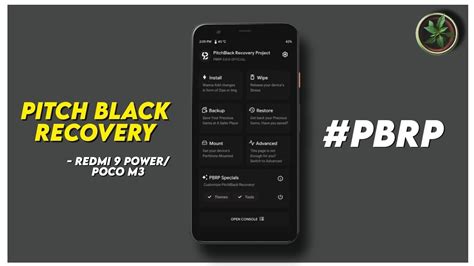 Pitch Black Recovery For Redmi 9 Power POCO M3 Official Encryption