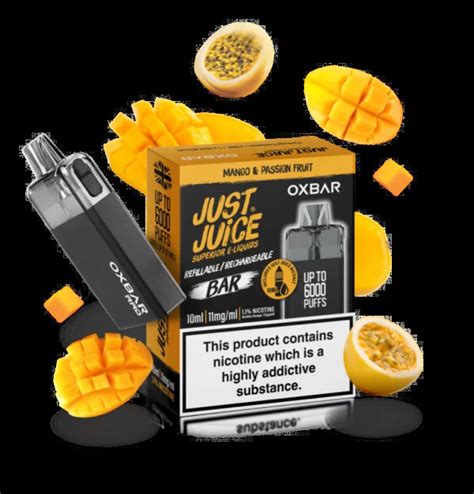 Just Juice X Oxbar Rrb Mango And Passionfruit 20mg Disposable Vape