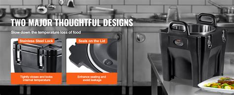 Vevor Insulated Food Carrier Qt Capacity Stackable Catering Hot Box With Stainless Steel