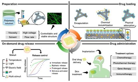 Nanomaterials Free Full Text On Demand Drug Delivery Systems Using Nanofibers