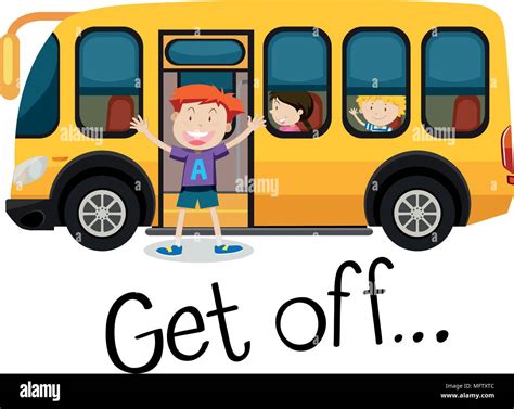 A Kid Get Off School Bus illustration Stock Vector Image & Art - Alamy