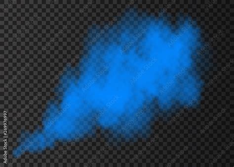 Blue smoke explosion special effect isolated on transparent background ...