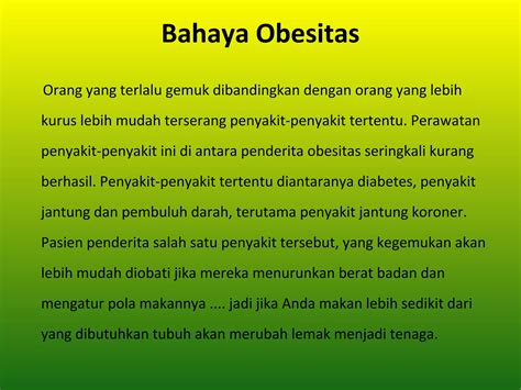 Power Point Hidup Sehat Tanpa Obesitas PPT