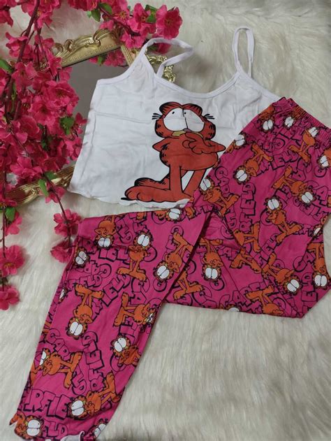 PIJAMA BLOGUERINHA ADULTO CALÇA CA ROSA GATO Império Lingerie