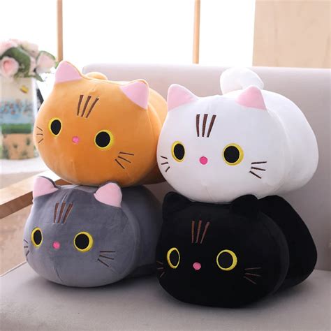 Oreiller En Peluche Chat Doux Mignon Cm Coussin De Canap Jouet