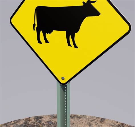 3d Road Sign Cow Turbosquid 1307931