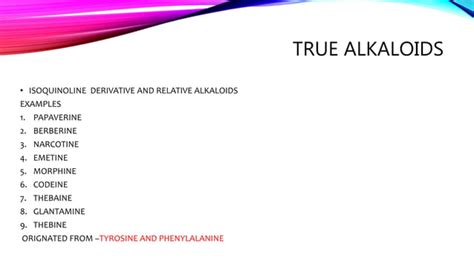 Alkaloids Classification Ppt