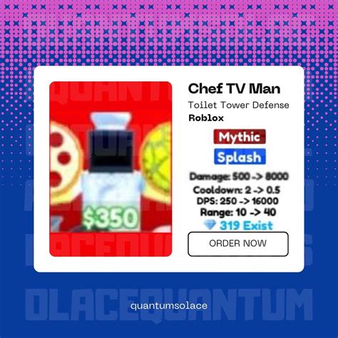 Chef Tv Man Mythic Toilet Tower Defense Ttd Roblox